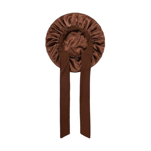 Sunmeit Damen-Mütze, Nachtschlaf-Duschhaube, Hochelastische Haarhaube, Kopfbedeckung, Haarpflegehaube, Schlummertrunk, Kaffeebraun von Sunmeit