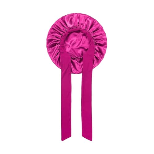 Sunmeit Damen-Mütze, Nachtschlaf-Duschhaube, Hochelastische Haarhaube, Kopfbedeckung, Haarpflegehaube, Schlummertrunk, Rosenrot von Sunmeit