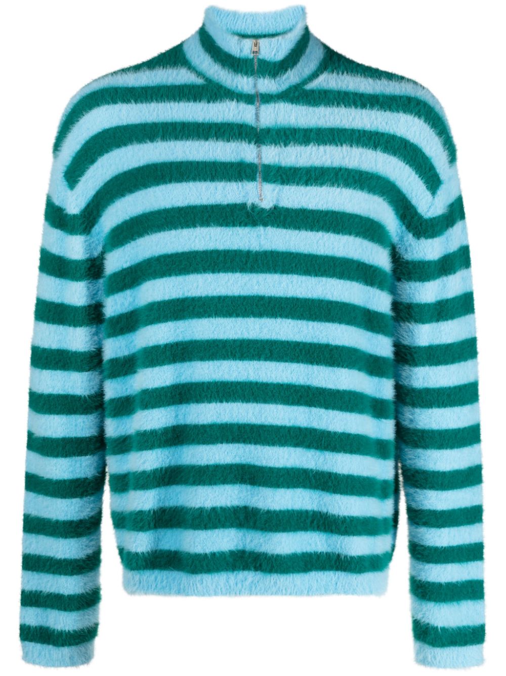 Sunnei Gestreiftes Sweatshirt mit Stehkragen - Blau von Sunnei