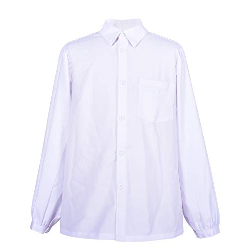 Kinder Bluse Mädchen Bluse Weiß Rock Schuluniform Langarm Gr. 128-134 von Sunny Fashion