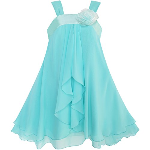 Mädchen Kleid A-Linie Halfter Blume Mehrfachschicht Chiffon Gr. 110 Mädchen Kleid A-Linie Halfter Blume Mehrfachschicht Chiffon Gr. 110 von Sunny Fashion