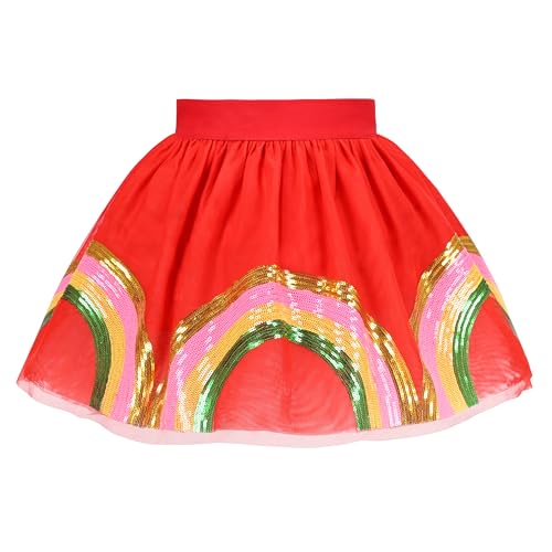 Mädchen Rock rot Regenbogen Funkeln Pailletten Tutu Ballett Tanzen Weihnachten Tutu Gr. 98-104,Roter Regenbogen,98-104 Mädchen Rock rot Regenbogen Funkeln Pailletten Tutu Ballett Tanzen Weihnachten Tutu Gr. 98-104,Roter Regenbogen,98-104 von Sunny Fashion