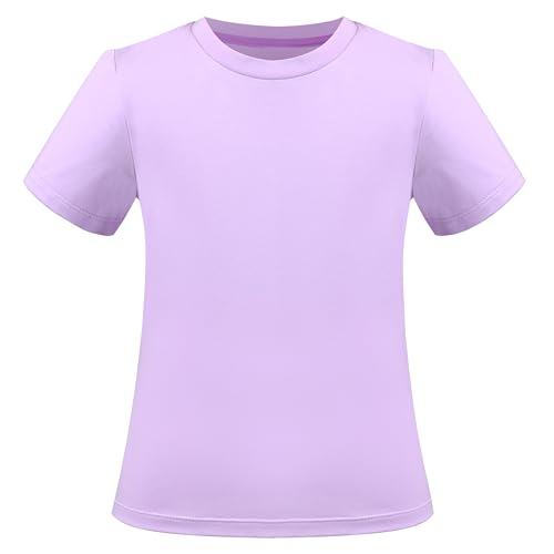 Mädchen T-Shirt Top- Abschlag Lila Basic Schicht Täglich Beiläufig Trendy Ohne Tag Gr. 140-146,Violett,140-146 von Sunny Fashion
