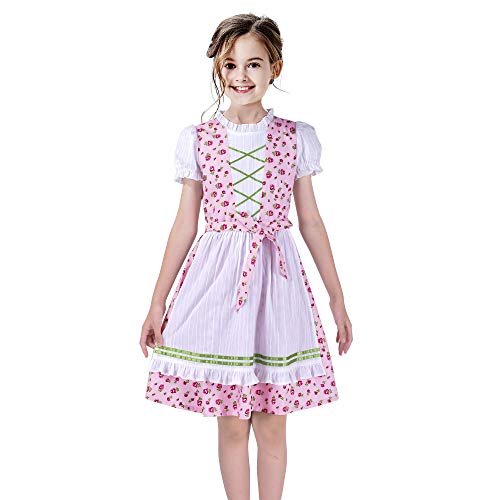 Sunny Fashion Mädchen Deutsche Dirndl Kleid S. Zum Bayerisches Oktoberfest Jahrgang Rosa Gr. 116 von Sunny Fashion