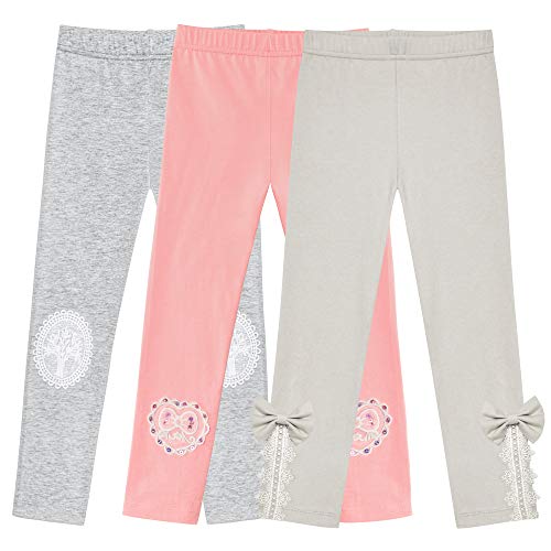 Sunny Fashion Mädchen Hose 3 Pack Baumwolle Leggings Schnüren Dehnbar Kids Kleinkind Gr. 98, Size 4 von Sunny Fashion