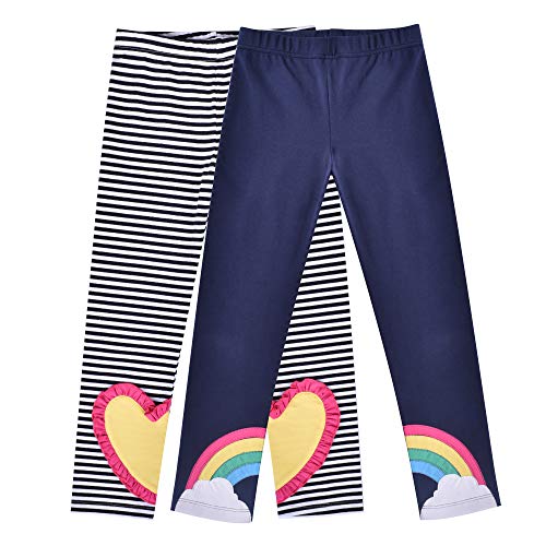 Sunny Fashion Mädchen Hose Leggings 2er Pack Herz Regenbogen Gr. 104 von Sunny Fashion