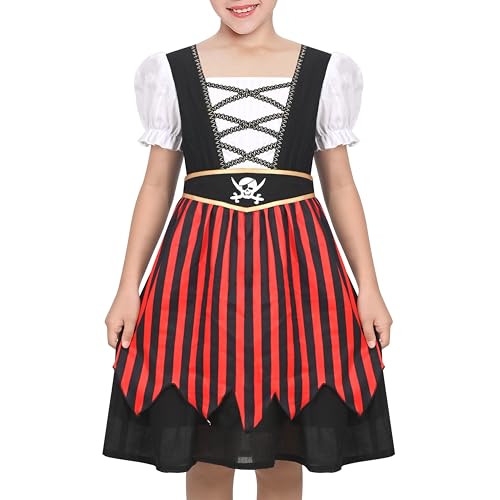 Sunny Fashion Mädchen Kleid 2 Stück Setzen Seeräuber Pirat Gestreift Halloweenkostüm Party Gr. 122,Schwarzer Pirat,122 Sunny Fashion Mädchen Kleid 2 Stück Setzen Seeräuber Pirat Gestreift Halloweenkostüm Party Gr. 122,Schwarzer Pirat,122 von Sunny Fashion