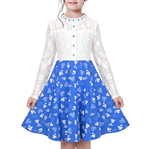 Sunny Fashion Mädchen Kleid Blau Spitze Herz Taste Perle Elegant Prinzessin Party Festzug Gr. 122,Blaues Herz,122 Sunny Fashion Mädchen Kleid Blau Spitze Herz Taste Perle Elegant Prinzessin Party Festzug Gr. 122,Blaues Herz,122 von Sunny Fashion