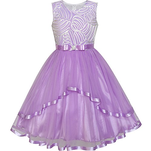 Sunny Fashion Mädchen Kleid Blume Mädchen Kleid Lila Belted Hochzeit Party Brautjungfer Gr. 122 Sunny Fashion Mädchen Kleid Blume Mädchen Kleid Lila Belted Hochzeit Party Brautjungfer Gr. 122 von Sunny Fashion
