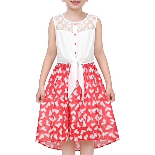 Sunny Fashion Mädchen Kleid Chiffon Herz Spitze Top Blumenrock High Low Hem Binden Taille Party Sommer Gr.134 Sunny Fashion Mädchen Kleid Chiffon Herz Spitze Top Blumenrock High Low Hem Binden Taille Party Sommer Gr.134 von Sunny Fashion