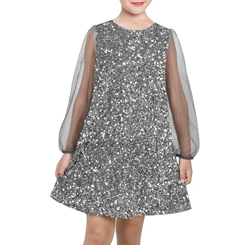 Sunny Fashion Mädchen Kleid Grau Funkeln Masche Langarm Elegant Formal Party Hochzeit Gr. 122,Dunkelgrau,122 Sunny Fashion Mädchen Kleid Grau Funkeln Masche Langarm Elegant Formal Party Hochzeit Gr. 122,Dunkelgrau,122 von Sunny Fashion