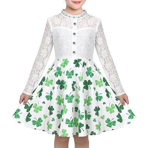 Sunny Fashion Mädchen Kleid Grün Blumen- Spitze St. Patrick Klee Urlaub Party Langarm Gr. 146,Grünes Blatt,146 Sunny Fashion Mädchen Kleid Grün Blumen- Spitze St. Patrick Klee Urlaub Party Langarm Gr. 146,Grünes Blatt,146 von Sunny Fashion