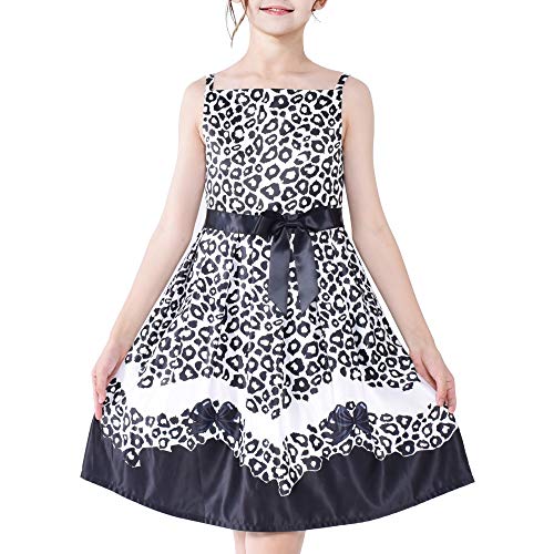 Sunny Fashion Mädchen Kleid Leopard Krawatte Überraschung Party Puppe Kleid Gr. 122 von Sunny Fashion