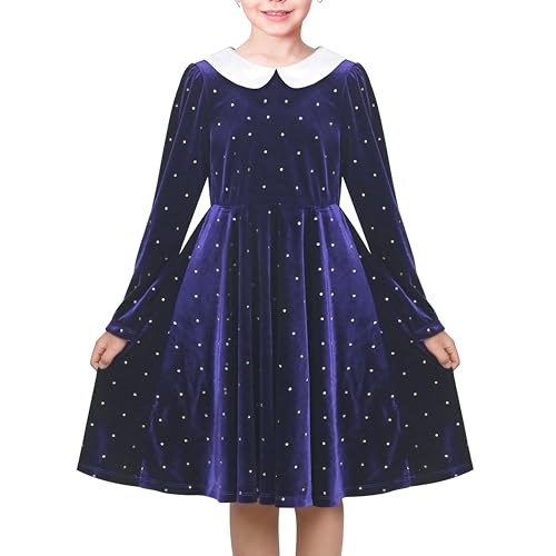 Sunny Fashion Mädchen Kleid Lila Glänzend Tupfen White Collar Klassiker Ärmel Warm Gr. 146,Violett,146 Sunny Fashion Mädchen Kleid Lila Glänzend Tupfen White Collar Klassiker Ärmel Warm Gr. 146,Violett,146 von Sunny Fashion