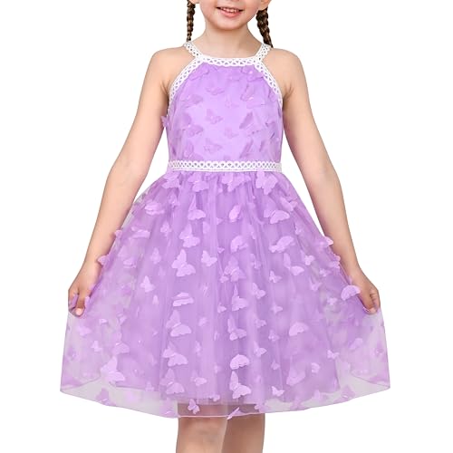 Sunny Fashion Mädchen Kleid Lila Neckholder Tüll Schmetterling Spitze Trimmen Ärmellos Party Gr. 110,Lila Schmetterling,110 Sunny Fashion Mädchen Kleid Lila Neckholder Tüll Schmetterling Spitze Trimmen Ärmellos Party Gr. 110,Lila Schmetterling,110 von Sunny Fashion