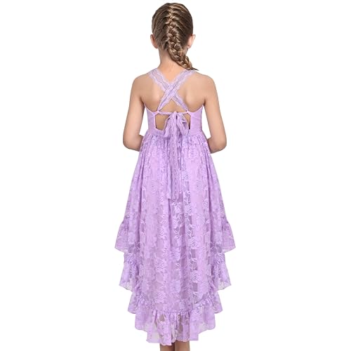 Sunny Fashion Mädchen Kleid Lila Spitze Blumen- Hi-Lo Gurt Sommer Urlaub Elegant Prinzessin Gr. 146,Violett,146 Sunny Fashion Mädchen Kleid Lila Spitze Blumen- Hi-Lo Gurt Sommer Urlaub Elegant Prinzessin Gr. 146,Violett,146 von Sunny Fashion