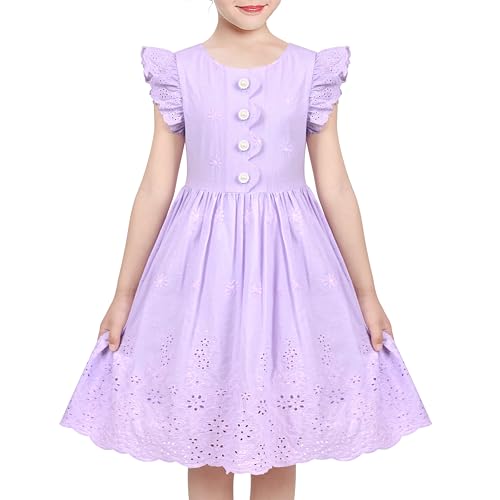 Sunny Fashion Mädchen Kleid Lila Spitze Blumen- Stickerei Taste Rüsche Öse Beiläufig Gr. 116,Lila Spitze,116 Sunny Fashion Mädchen Kleid Lila Spitze Blumen- Stickerei Taste Rüsche Öse Beiläufig Gr. 116,Lila Spitze,116 von Sunny Fashion