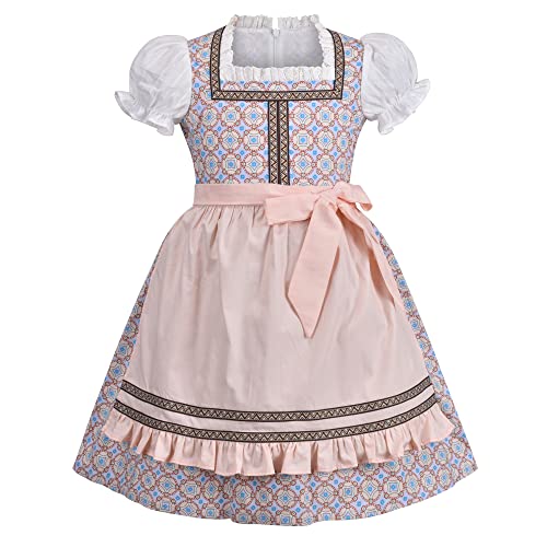 Sunny Fashion Mädchen Kleid Mädchen Kleid Rosa Deutsche Dirndl Oktoberfest Bier Kleidung Bayerisch Festival Gr. 110 von Sunny Fashion