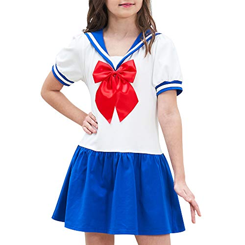 Sunny Fashion Mädchen Kleid Matrose Schuluniform Marine Passen Gr. 110 von Sunny Fashion