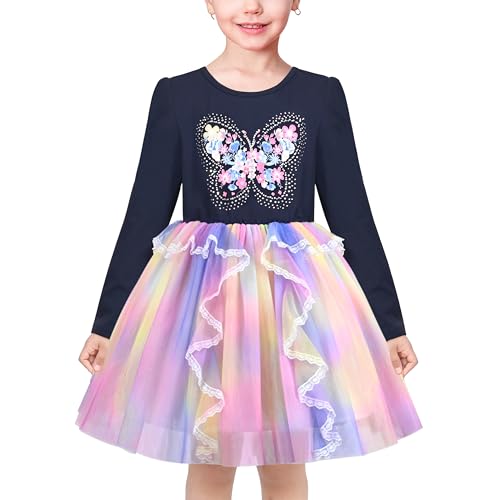 Sunny Fashion Mädchen Kleid Regenbogen Blau Abschlag Schmetterling Blumen Schön Spitze Tüll Party Gr. 116,Blauer Schmetterling,116 Sunny Fashion Mädchen Kleid Regenbogen Blau Abschlag Schmetterling Blumen Schön Spitze Tüll Party Gr. 116,Blauer Schmetterling,116 von Sunny Fashion