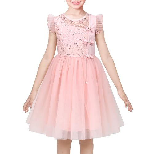 Sunny Fashion Mädchen Kleid Rosa Pailletten Spitze Party Hochzeit Festzug Tüll Ärmellos Gr. 134,Rosa Sequin,134 Sunny Fashion Mädchen Kleid Rosa Pailletten Spitze Party Hochzeit Festzug Tüll Ärmellos Gr. 134,Rosa Sequin,134 von Sunny Fashion