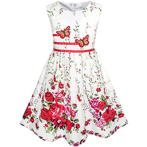 Sunny Fashion Mädchen Kleid Schmetterling Blume Trägerkleid Party Gr. 140, Size: 11-12 von Sunny Fashion