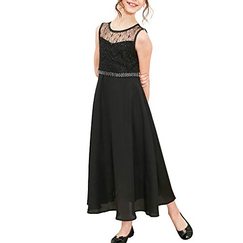 Sunny Fashion Mädchen Kleid Strass Chiffon Brautjungfer Tanzen Ball Maxi Kleid Gr. 158 von Sunny Fashion
