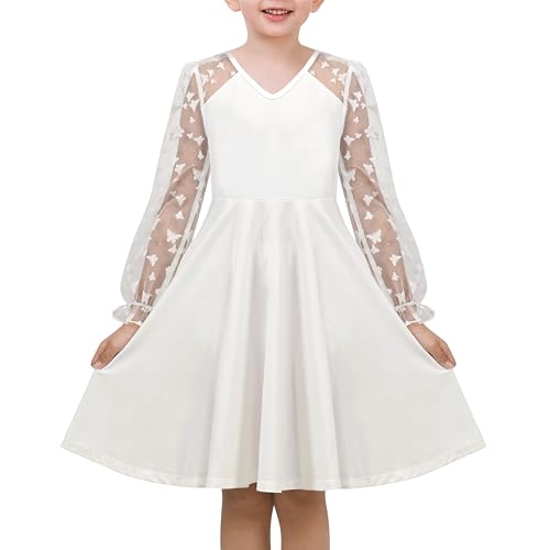 Sunny Fashion Mädchen Kleid Weiß Spitze Masche V-Ausschnitt Schmetterling Hochzeit Formal Party Gr. 158,Weißer Schmetterling,158 Sunny Fashion Mädchen Kleid Weiß Spitze Masche V-Ausschnitt Schmetterling Hochzeit Formal Party Gr. 158,Weißer Schmetterling,158 von Sunny Fashion