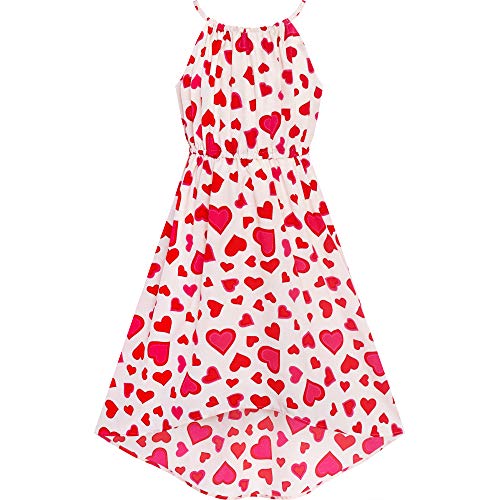 Sunny Fashion Mädchen Kleid rot Herz Lieben Ärmellos Valentinstag Unterhose Kleid Gr. 134 von Sunny Fashion