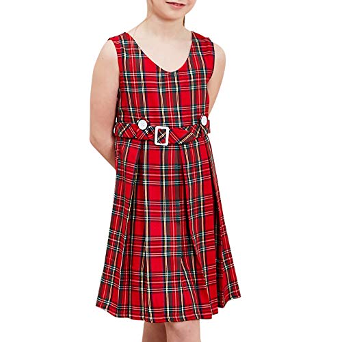 Sunny Fashion Mädchen Kleid rot Tartan Taste Zurück Schule Gefaltet Saum Gr. 158 von Sunny Fashion