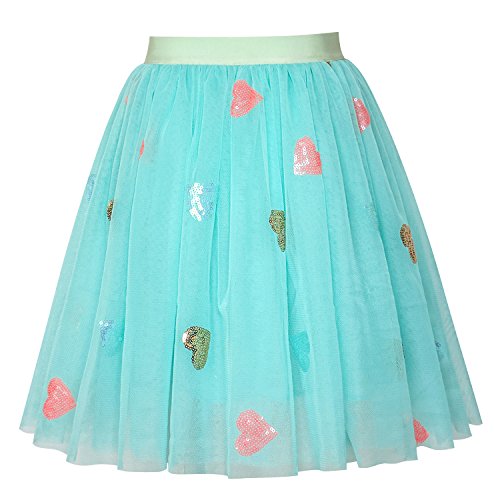 Sunny Fashion Mädchen Rock Blau Herz Pailletten Funkelnd Tutu Tanzen Gr. 110 von Sunny Fashion