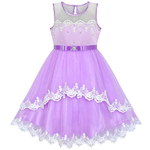 Sunny-fashion Mädchen Kleid, Dentelle Violette, 12 Jahre von Sunny Fashion