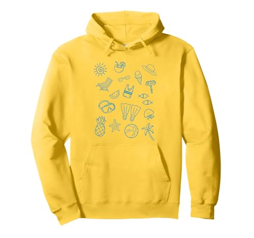 Süße Strandurlaub, lustige Sommerkritzeleien, Mädchen-Skizze Pullover Hoodie Süße Strandurlaub, lustige Sommerkritzeleien, Mädchen-Skizze Pullover Hoodie von Sunny Honk Apparel