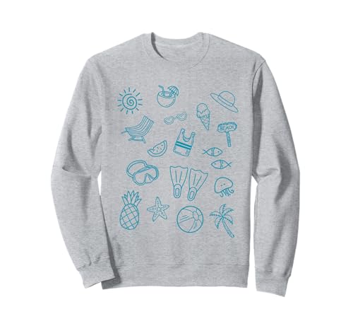 Süße Strandurlaub, lustige Sommerkritzeleien, Mädchen-Skizze Sweatshirt Süße Strandurlaub, lustige Sommerkritzeleien, Mädchen-Skizze Sweatshirt von Sunny Honk Apparel