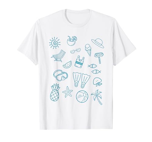 Süße Strandurlaub, lustige Sommerkritzeleien, Mädchen-Skizze T-Shirt Süße Strandurlaub, lustige Sommerkritzeleien, Mädchen-Skizze T-Shirt von Sunny Honk Apparel