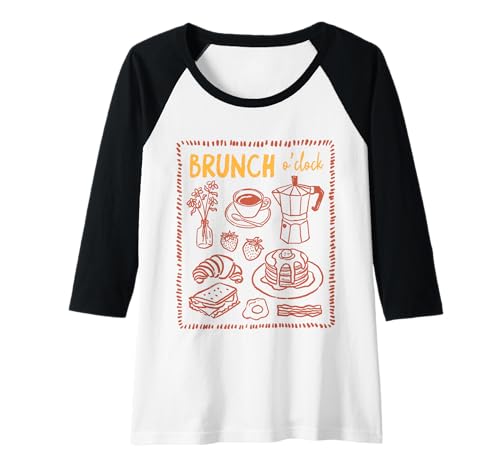Damen Brunch O'Clock Frühstück Kaffee Pfannkuchen Speck Lustiges Essen Raglan Damen Brunch O'Clock Frühstück Kaffee Pfannkuchen Speck Lustiges Essen Raglan von Sunny Side All-Day Brunch Graphic Tee Co.