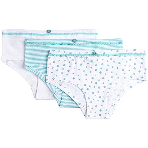 Sunny Sun Mädchen Boxershorts,3 Pack,Türkis/Weiß,128 von Sunny Sun