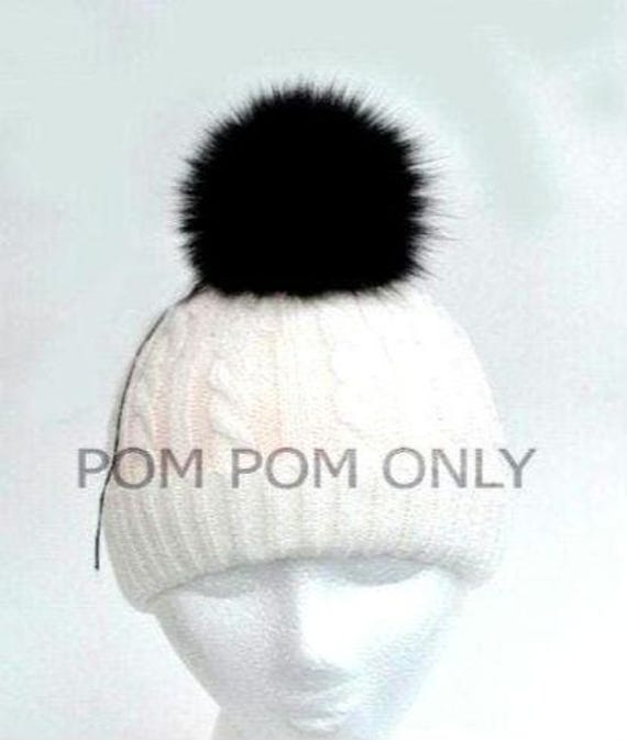 Schwarze Fuchsfell Bommel Super Weich, Glänzend, 4 "Durchmesser von SunnyBunnyCrochet