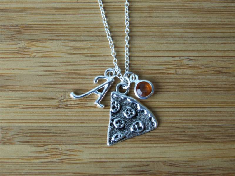 Pizza Scheibe Halskette, Personalisierte Freundschaft Birthstone Geburtstagsgeschenk, Brautjungfer Geschenke von SunnyCharms