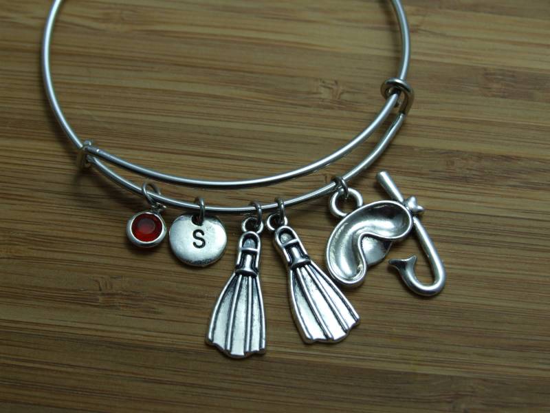 Taucherarmband, Personalisiert, Verstellbarer Armreif, Scuba Certify Geschenk, Free Diving Lover Mutter Tochter Beste Freundin von SunnyCharms