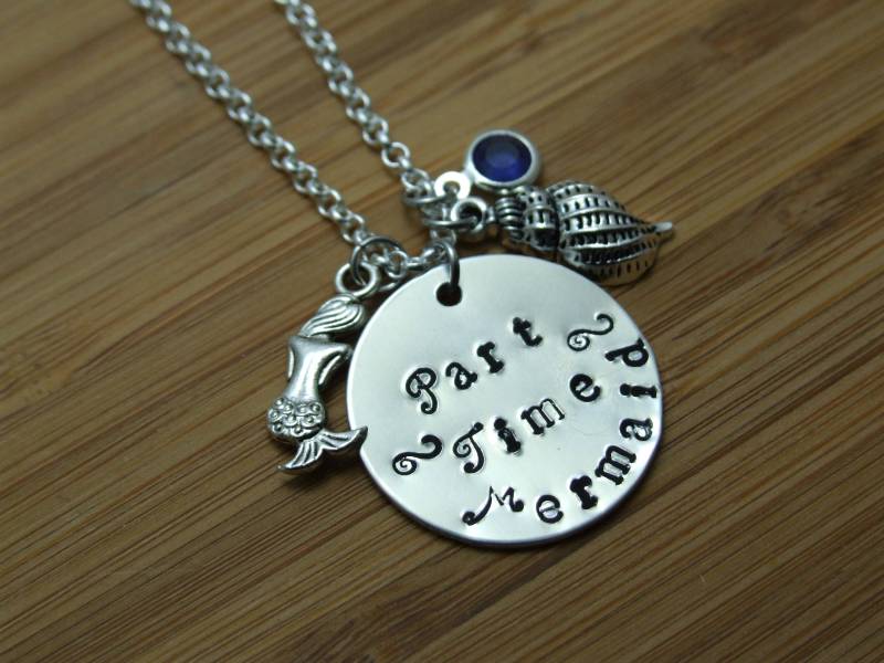 Teilzeit Meerjungfrau Halskette, Personalisiert, Schmuck, Lass Uns Halskette Sein, Geburtsstein Geschenk Unter 20 von SunnyCharms