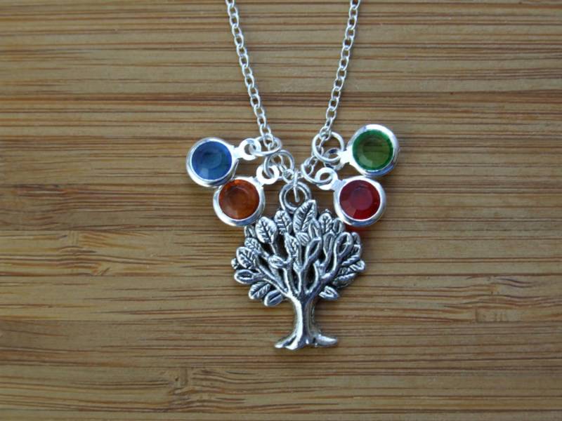stammbaum Halskette, Geburtsstein Personalisierter Schmuck, Mutter Großmutter Schmuck von SunnyCharms