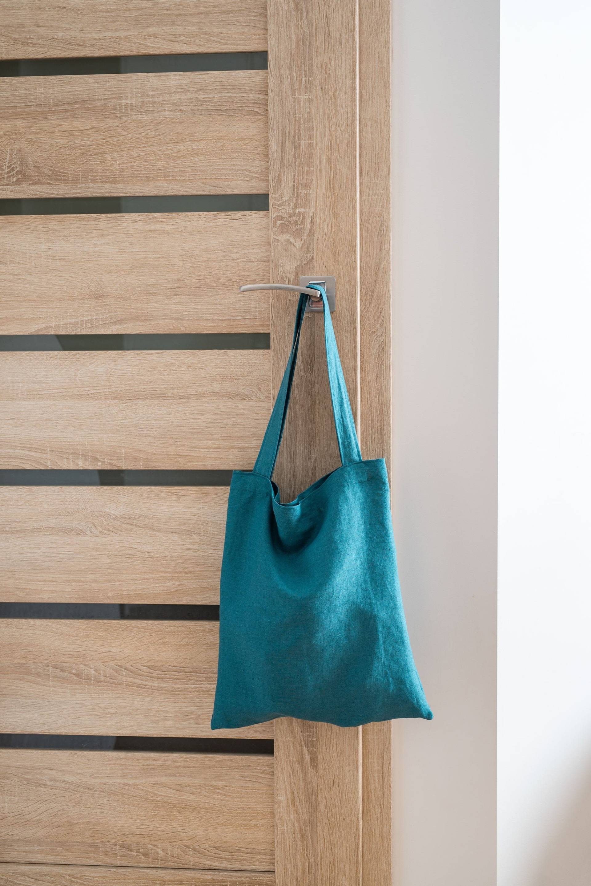 Petrolblaue Einkaufstasche Aus Leinen. Umhängetasche Wiederverwendbare Markttasche. Natürlichem Street Bag, in Verschiedenen Farben von SunnyKitchenBoutique