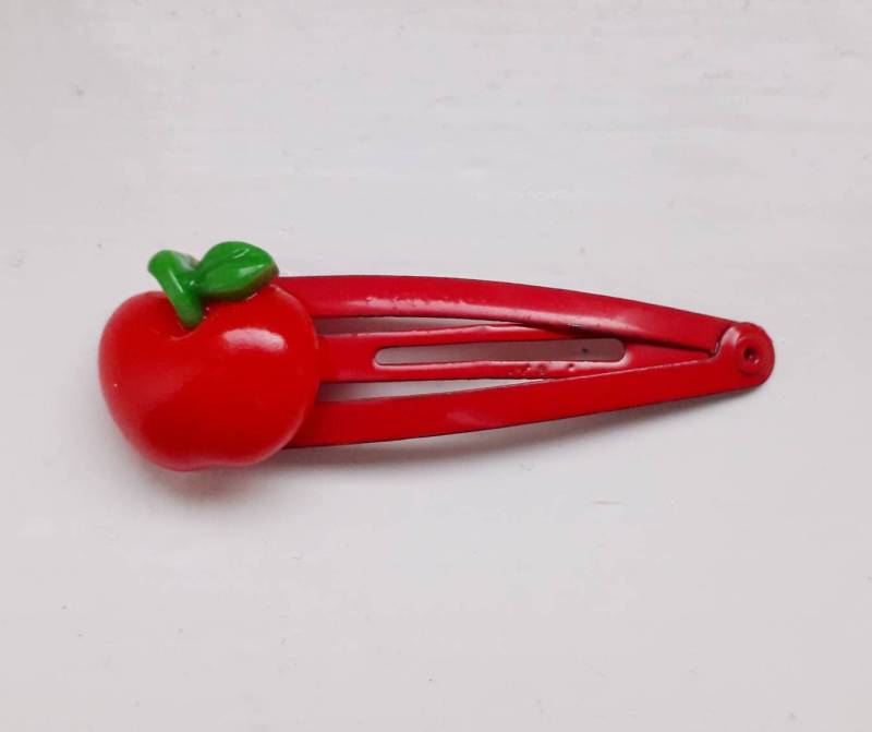 Apple Snap Haarspangen - 2Er Pack Rot Apple Snap Haarspangen - 2Er Pack Rot von SunnySlideUp