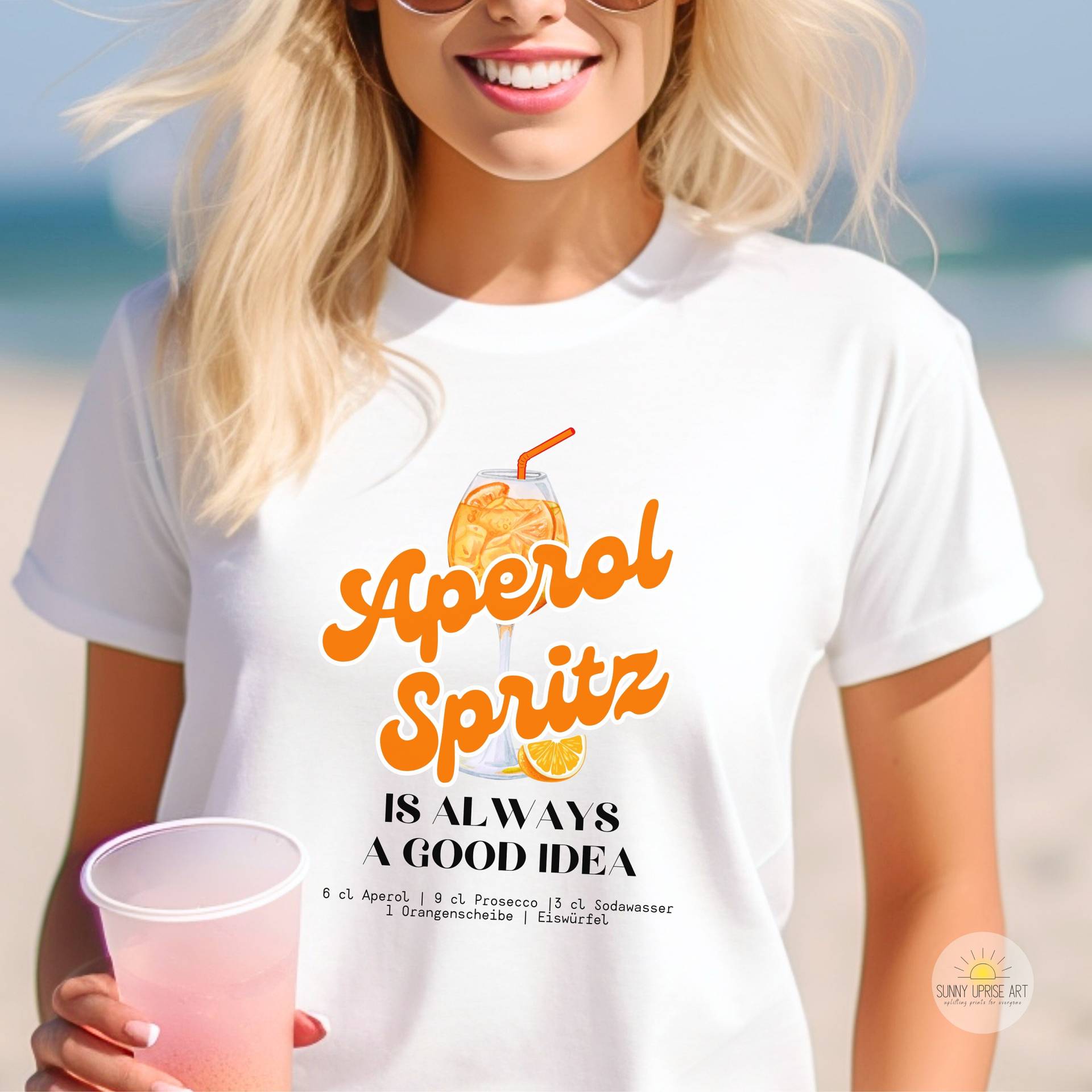 Aperol Spritz Tshirt, Shirt, Karneval Kostüm, Getränk, Aufdruck von SunnyUpriseArt