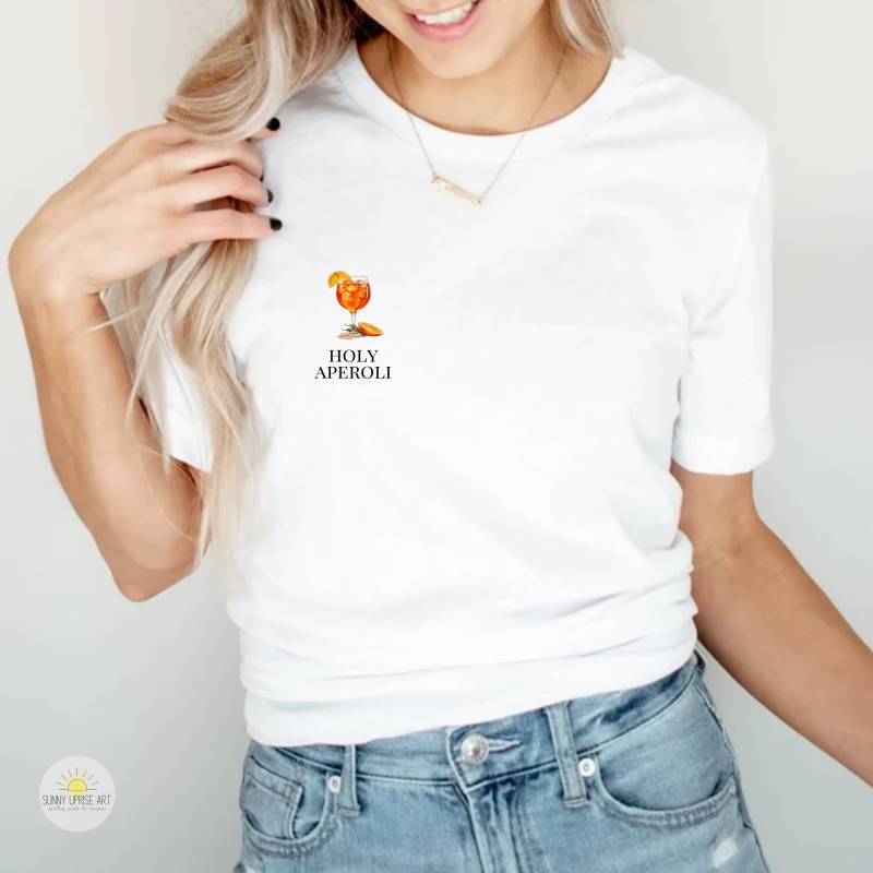 Personalisiertes Aperol Spritz T-Shirt Benutzerdefinierter Text, Weißes Baumwolloberteil von SunnyUpriseArt