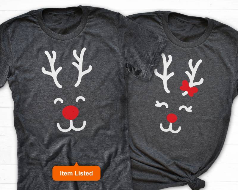 Passendes Weihnachtspaar Shirt, Rentier Erwachsene Weihnachts Sein Und Ihrs Weihnachten Rudolph Hirsch Shirt von SunnyWaysApparel