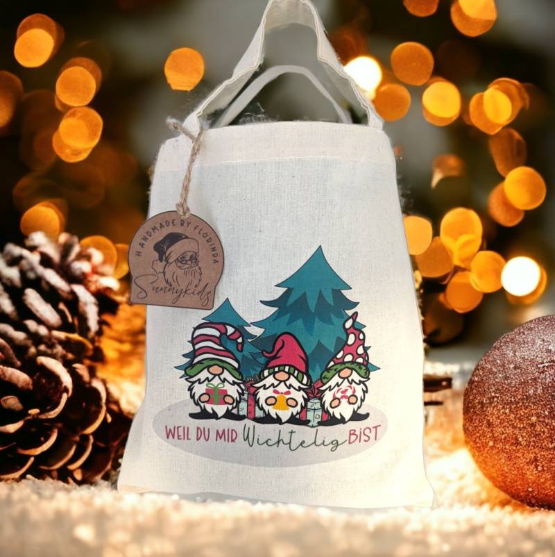 Wichtel Geschenk | Tasche Weihnachtsgeschenk Gnome Hygge Advent Nikolaus Geschenktüte Weihnachten Mitbringsel von Sunnykidz