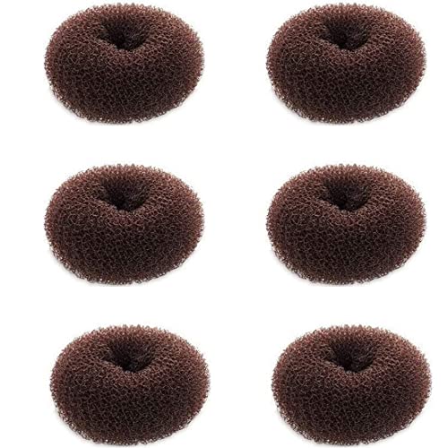 Sunnysam Extra kleiner Haarknotenformer für Kinder, 6 Stück, Chignon-Haar-Donut-Socken, Dutt-Form für Mädchen, Mini-Donut-Former für kurzes und dünnes Haar (kleine Größe 6,1 cm, Dunkelbraun) von Sunnysam