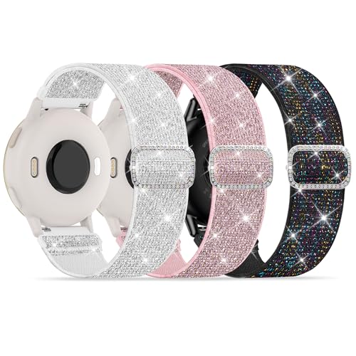 Dehnbare Haargummis, kompatibel mit Garmin Vivoactive 5/6/3/Forerunner 245/165/55, 20 mm weiches, elastisches Gewebe, Ersatzbänder für Garmin Venu Sq 2, Damen, 3 Stück Dehnbare Haargummis, kompatibel mit Garmin Vivoactive 5/6/3/Forerunner 245/165/55, 20 mm weiches, elastisches Gewebe, Ersatzbänder für Garmin Venu Sq 2, Damen, 3 Stück von Sunnyson